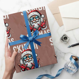 Xmas Bruh Wrapping Paper Roll Green Xmas Santa Hat Festive Vibe TS02 Mocha Print Your Wear