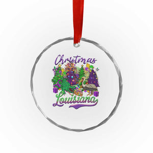 Xmas Cajun Louisiana Saint Symbol Alligator Pelican Xmas Tree Crystal Glass Ornament TS11 Print Your Wear