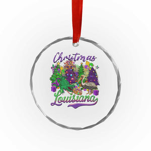 Xmas Cajun Louisiana Saint Symbol Alligator Pelican Xmas Tree Crystal Glass Ornament TS11 Print Your Wear
