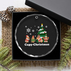 Xmas Capybara Crystal Glass Ornament Funny Capy Xmas Gift Idea TS12 Print Your Wear