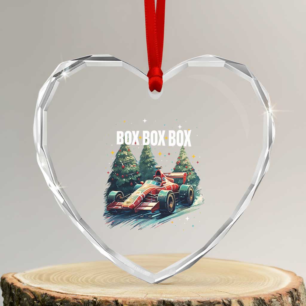 Xmas Car Racing Heart Crystal Glass Ornament Box Box Box Xmas Tree Colorful Light TS09 Transparent Glass 3'' Heart Print Your Wear