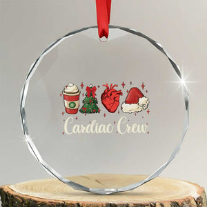 Xmas Cardiac Nurse Crystal Glass Ornament Cardiac Crew Anatomical Xmas Heart Anatomy Tree Bow TS10 Transparent Glass 3'' Circle Print Your Wear
