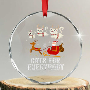 Xmas Cat Crystal Glass Ornament Cats For Everybody Santa Reindeer TS09 Transparent Glass 3'' Circle Print Your Wear