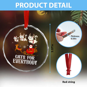 Xmas Cat Crystal Glass Ornament Cats For Everybody Santa Reindeer TS09 Print Your Wear