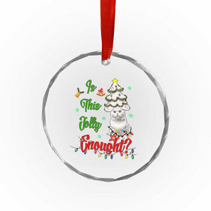 Xmas Cat Crystal Glass Ornament Is This Jolly Enough TS09 Print Your Wear