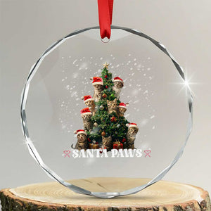 Xmas Cat Crystal Glass Ornament Santa Paw And Claw Cats Xmas Tree TS09 Print Your Wear