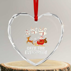 Xmas Cat Heart Crystal Glass Ornament Cats For Everybody Santa Reindeer TS09 Transparent Glass 3'' Heart Print Your Wear