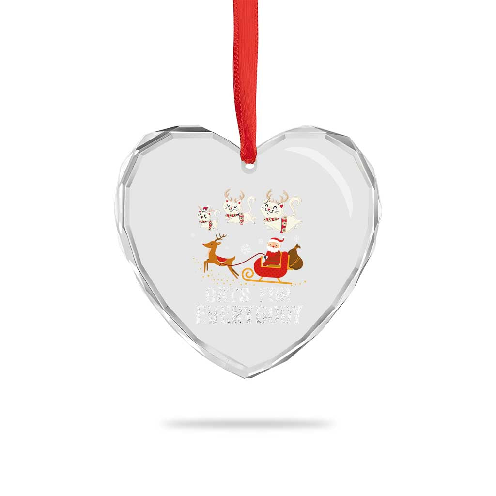 Xmas Cat Heart Crystal Glass Ornament Cats For Everybody Santa Reindeer TS09 Print Your Wear