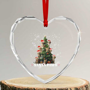 Xmas Cat Heart Crystal Glass Ornament Santa Paw And Claw Cats Xmas Tree TS09 Transparent Glass 3'' Heart Print Your Wear