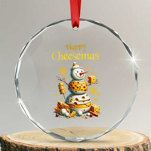 Xmas Cheese Lover Crystal Glass Ornament Happy Cheesemas Merry Xmas TS02 Transparent Glass 3'' Circle Print Your Wear