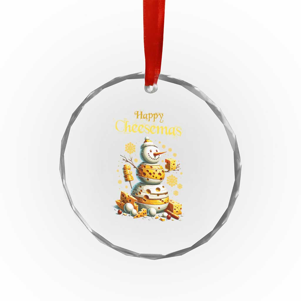Xmas Cheese Lover Crystal Glass Ornament Happy Cheesemas Merry Xmas TS02 Print Your Wear