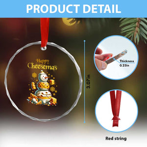 Xmas Cheese Lover Crystal Glass Ornament Happy Cheesemas Merry Xmas TS02 Print Your Wear