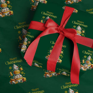 Xmas Cheese Lover Wrapping Paper Roll Happy Cheesemas Merry Xmas TS02 Green Print Your Wear