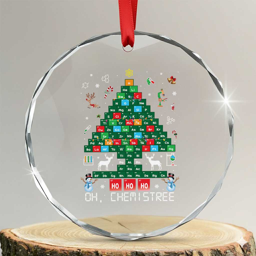 Xmas Chemistry Teacher Crystal Glass Ornament Oh Chemistree Laboratory Lab Tech Teacher Xmas Gift TS10 Transparent Glass 3'' Circle Print Your Wear