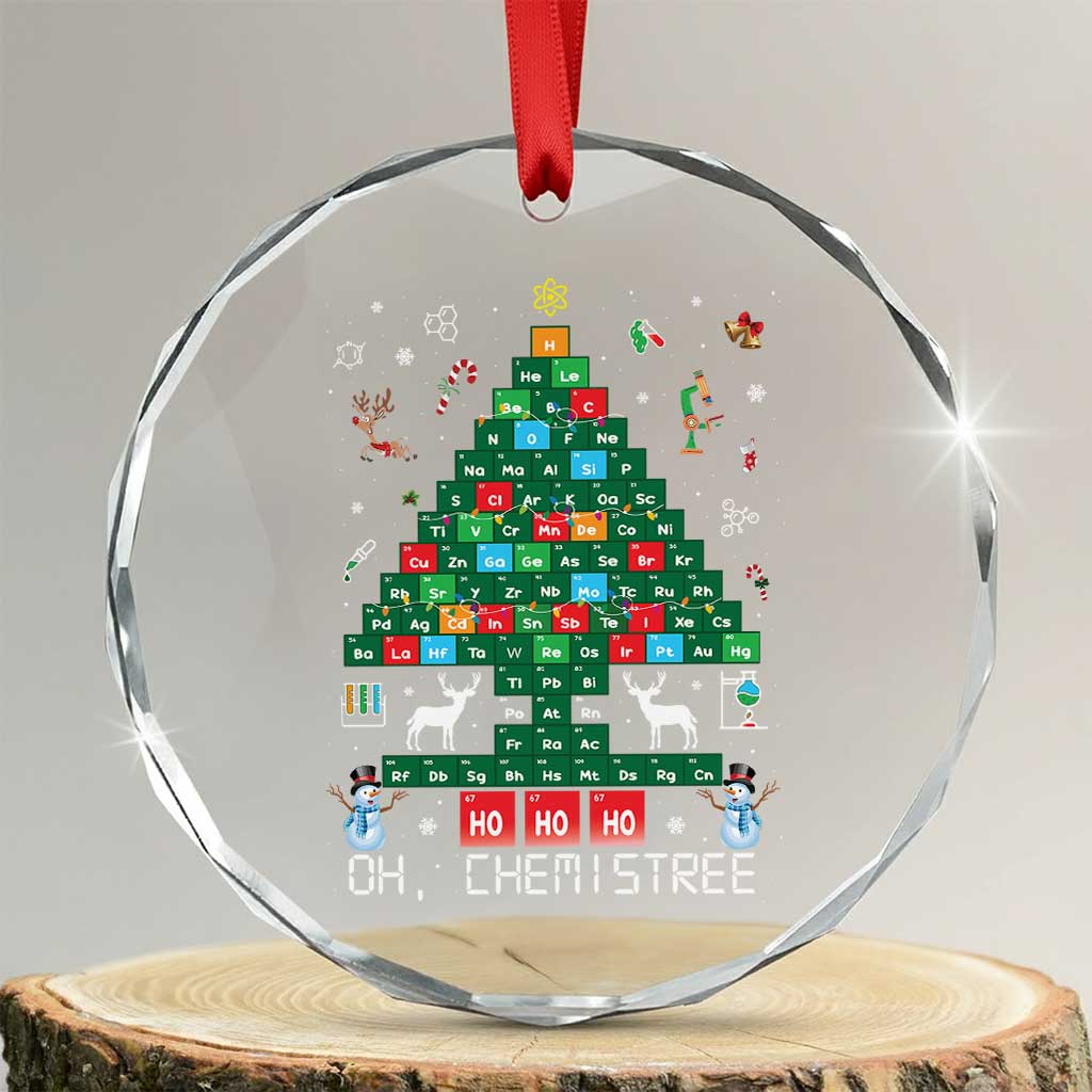 Xmas Chemistry Teacher Crystal Glass Ornament Oh Chemistree Laboratory Lab Tech Teacher Xmas Gift TS10 Transparent Glass 3'' Circle Print Your Wear