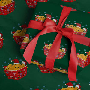 Xmas Chicken Nuggets Wrapping Paper Roll Funny Food Lover Gift TS12 Green Print Your Wear