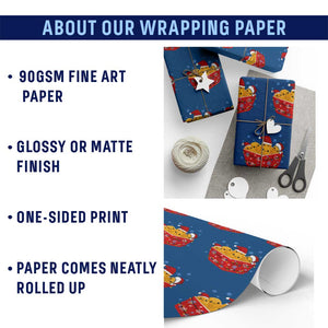 Xmas Chicken Nuggets Wrapping Paper Roll Funny Food Lover Gift TS12 Print Your Wear