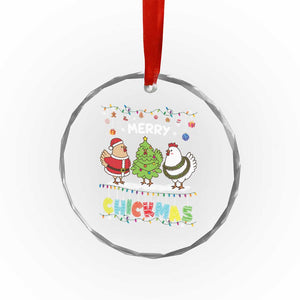 Xmas Chickens Crystal Glass Ornament Lover Gift Farm Gift Merry Chickmas TS10 Print Your Wear