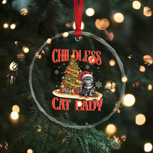 Xmas Childless Cat Lady Crystal Glass Ornament Funny Cat Christmas Light Tree TS09 Print Your Wear