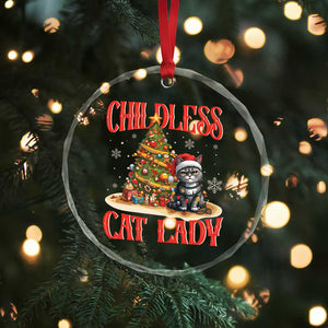 Xmas Childless Cat Lady Crystal Glass Ornament Funny Cat Christmas Light Tree TS09 Print Your Wear