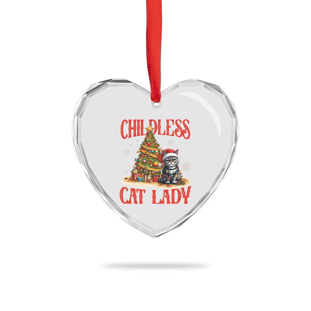 Xmas Childless Cat Lady Heart Crystal Glass Ornament Funny Cat Christmas Light Tree TS09 Print Your Wear