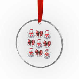 Xmas Coquette Crystal Glass Ornament Girly Xmas Disco Snowman Bow TS10 Print Your Wear