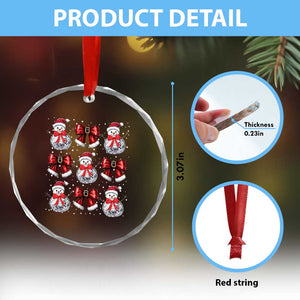 Xmas Coquette Crystal Glass Ornament Girly Xmas Disco Snowman Bow TS10 Print Your Wear