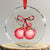 Xmas Coquette Pink Baubles Bow Crystal Glass Ornament TS11 Transparent Glass 3'' Circle Print Your Wear