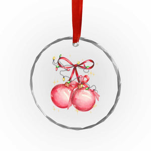 Xmas Coquette Pink Baubles Bow Crystal Glass Ornament TS11 Print Your Wear