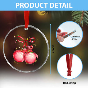 Xmas Coquette Pink Baubles Bow Crystal Glass Ornament TS11 Print Your Wear