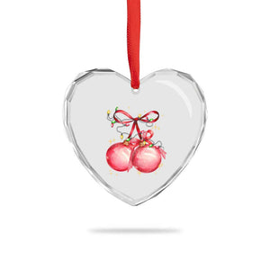 Xmas Coquette Pink Baubles Bow Heart Crystal Glass Ornament TS11 Print Your Wear