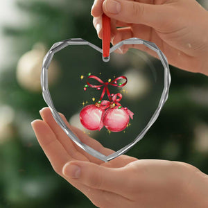 Xmas Coquette Pink Baubles Bow Heart Crystal Glass Ornament TS11 Print Your Wear