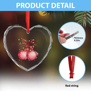 Xmas Coquette Pink Baubles Bow Heart Crystal Glass Ornament TS11 Print Your Wear