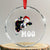 Xmas Cow Crystal Glass Ornament Funny Cow Lover Xmas Gift Farm TS10 Transparent Glass 3'' Circle Print Your Wear