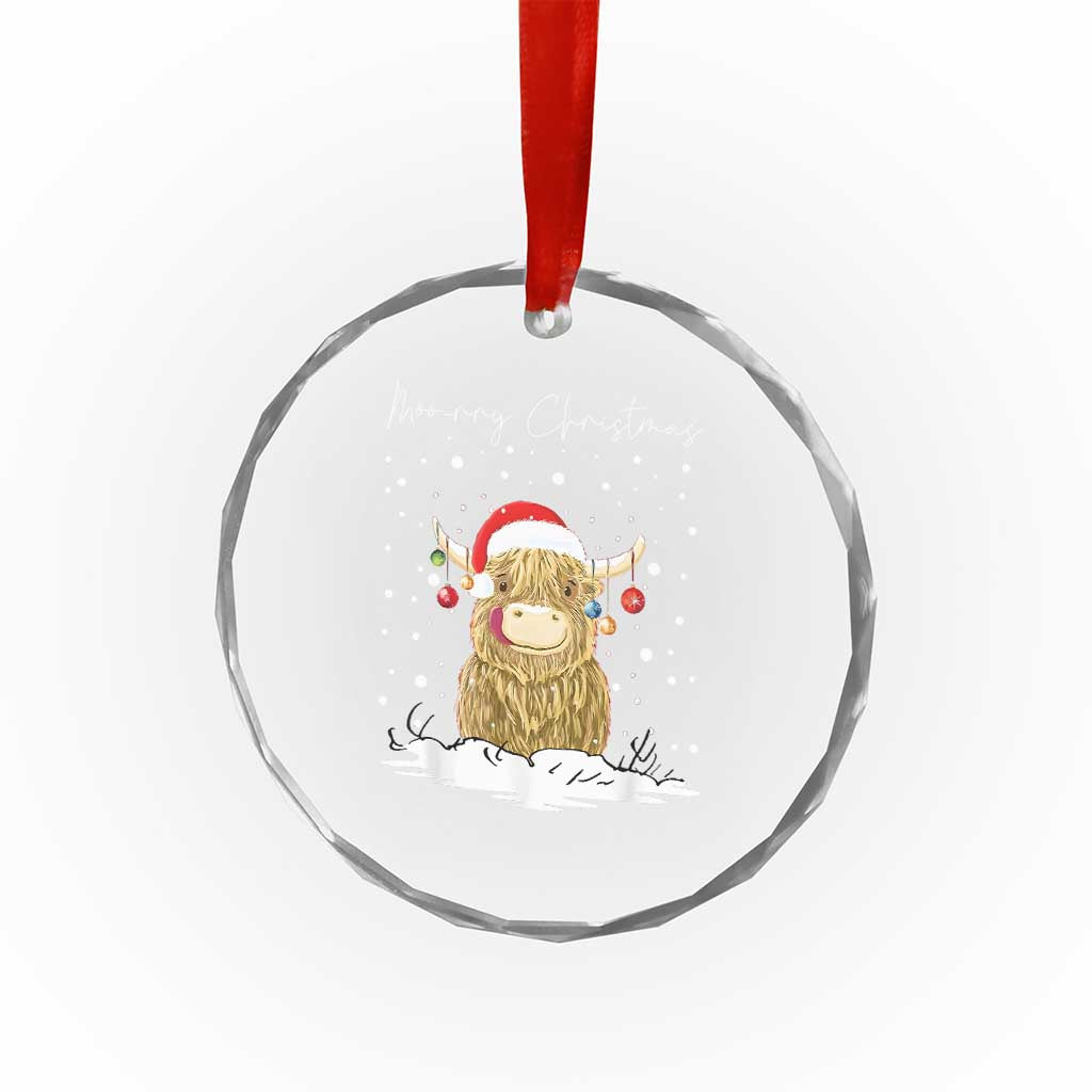 Xmas Cow Crystal Glass Ornament Scottish Highland Cow Moo-rry Christmas TS10 Print Your Wear