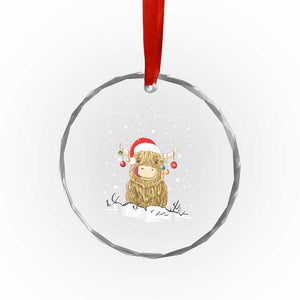 Xmas Cow Crystal Glass Ornament Scottish Highland Cow Moo-rry Christmas TS10 Print Your Wear