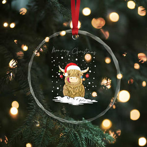 Xmas Cow Crystal Glass Ornament Scottish Highland Cow Moo-rry Christmas TS10 Print Your Wear