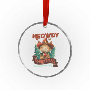 Xmas Cowboy Cat Crystal Glass Ornament Meowdy Christmas And Happy Mew Year TS09 Print Your Wear