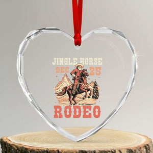 Xmas Cowboy Heart Crystal Glass Ornament Vintage Jingle Horse Rodeo Funny Howdy Western TS09 Transparent Glass 3'' Heart Print Your Wear