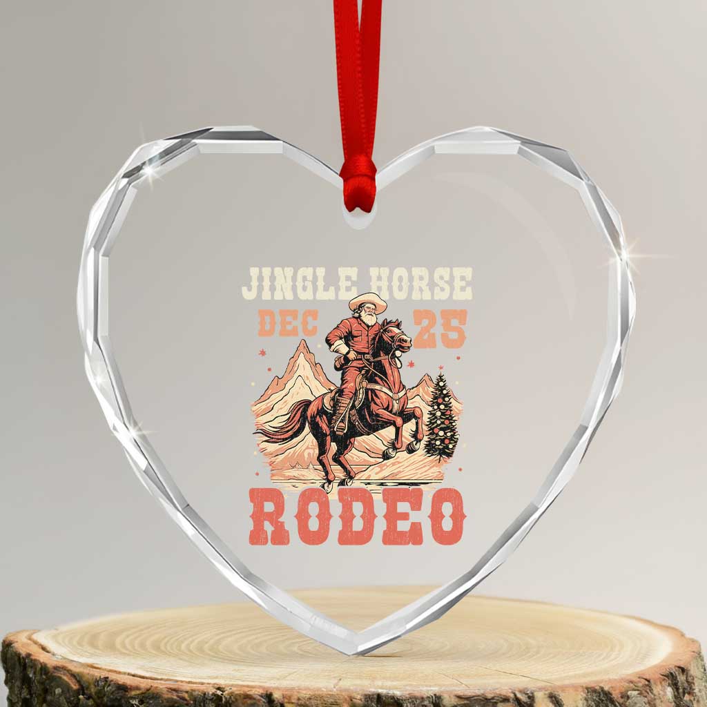 Xmas Cowboy Heart Crystal Glass Ornament Vintage Jingle Horse Rodeo Funny Howdy Western TS09 Transparent Glass 3'' Heart Print Your Wear