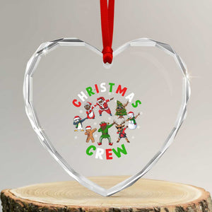 Xmas Crew Heart Crystal Glass Ornament Black African American Santa Reindeer Snowman Dabbing TS09 Transparent Glass 3'' Heart Print Your Wear