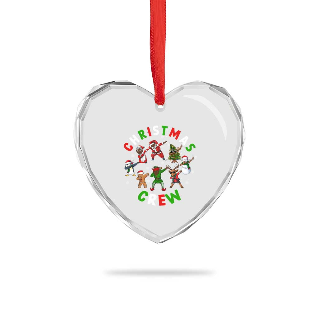 Xmas Crew Heart Crystal Glass Ornament Black African American Santa Reindeer Snowman Dabbing TS09 Print Your Wear