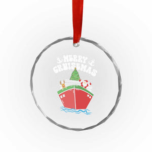 Xmas Cruising Crystal Glass Ornament Family Christmas Holiday Santa Reindeer Cruise Ship TS09 Print Your Wear