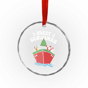 Xmas Cruising Crystal Glass Ornament Family Christmas Holiday Santa Reindeer Cruise Ship TS09 Print Your Wear