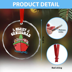Xmas Cruising Crystal Glass Ornament Family Christmas Holiday Santa Reindeer Cruise Ship TS09 Print Your Wear