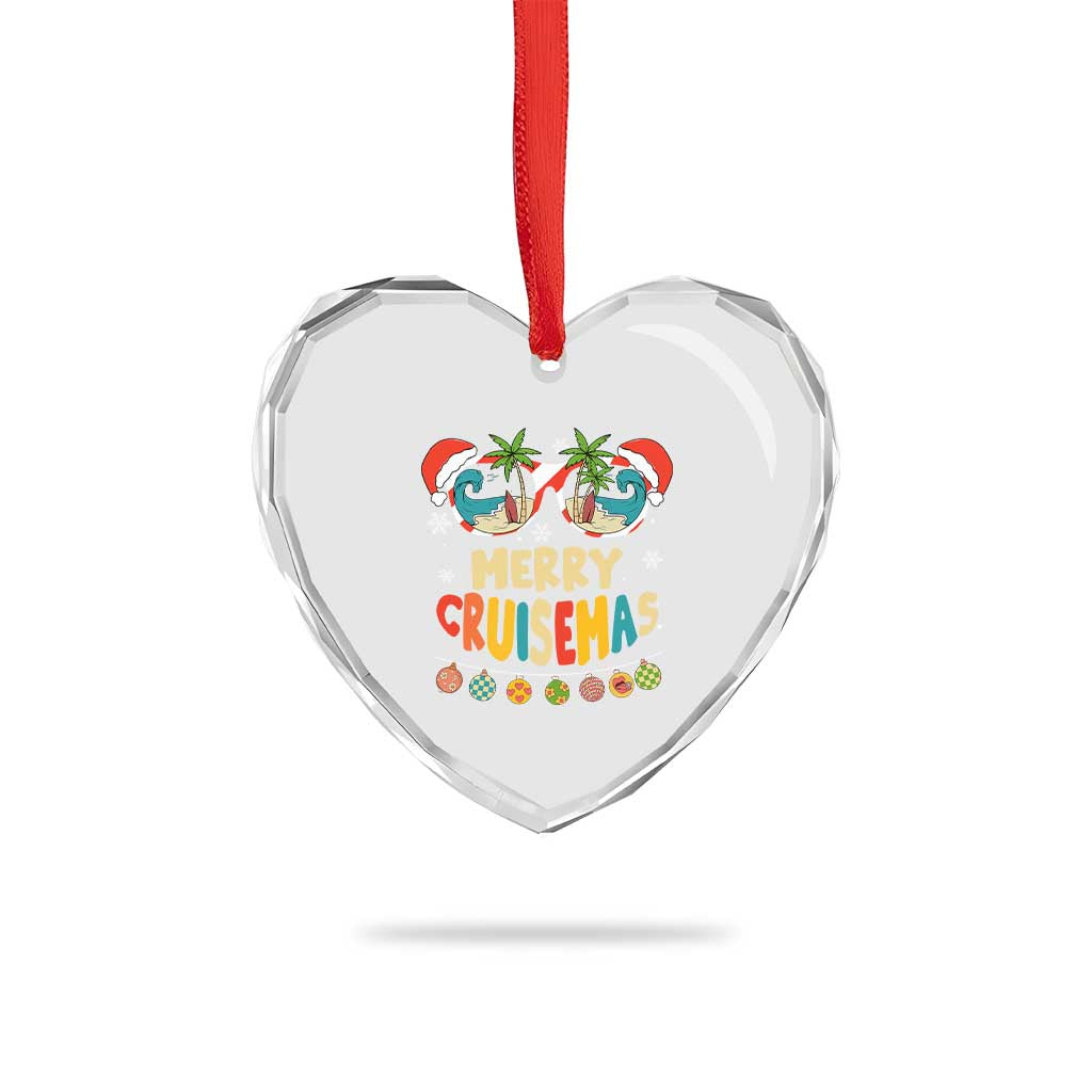Xmas Cruising Heart Crystal Glass Ornament Merry Cruisemas Palm Tree Sunglass Cruise TS09 Print Your Wear