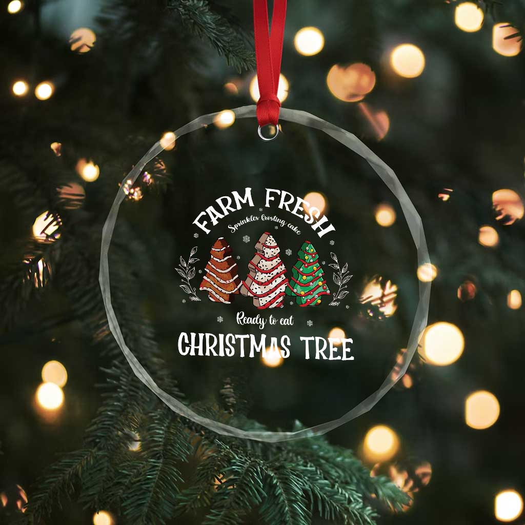 Xmas Crystal Glass Ornament Farm Fresh Sprinkles Frosting Cake Ready To Eat Christmas Tree TS11 Print Your Wear