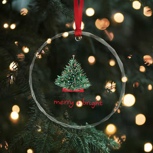 Xmas Crystal Glass Ornament Merry And Bright Retro Xmas Tree Wagon TS11 Print Your Wear