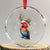 Xmas Cute Parot Reindeer Santa Hat Crystal Glass Ornament TS09 Transparent Glass 3'' Circle Print Your Wear