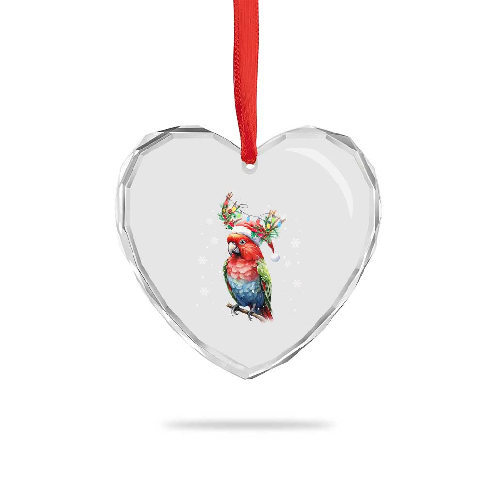 Xmas Cute Parot Reindeer Santa Hat Heart Crystal Glass Ornament TS09 Print Your Wear